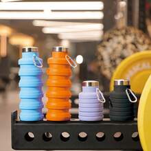 1 Portable Folding Cup, Foldable Silicone Water Cup, Reusable 16 Ounces, Lightweight Leak-Proof Portable Travel Water Bottle, Suitable For Travel, Camping, Hiking, Sports, And Outdoor Activities.Father's Day Gift - 軍綠色 - 查看 1