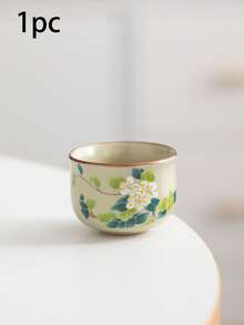 1/2/4/6pcs Camellia Ceramic Tea Cups, Ru Kiln Floral Ceramic Mugs, Water Cups, Coffee Cups, Suitable For Home, Gatherings, Parties, Gift Giving - Multicolor - View 16