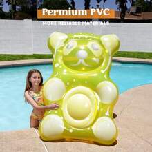 Sloosh 60 Gummy Bear Flotador Hinchable Flotadores de Piscina Decoración Balsas de Piscina Rafting Juguetes de Piscina de Temporada Bonita Piscina Playa Fiesta Decoración para Niños Pequeños Adultos - amarillo - Ver 7