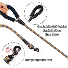 1pc Nylon Glow-In-The-Dark Dog Leash With Foam Handle, Multi-Size Pet Walking Lead, Suitable For Small, Medium And Large Dogs - Multicolor - View 6
