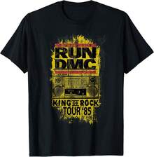 Camiseta Run DMC King of Rock Tour '85, camiseta de mujer, camisa de mujer, tops de mujer, top, unisex. - Negro - Ver 6