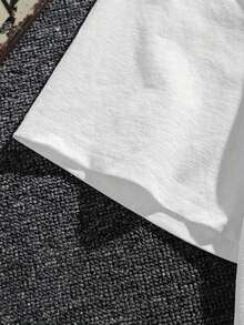 1pc Women's Floral Print T-Shirt, Slight Stretch, Crew Neck, All-Season Vacation Style Top - White - View 3