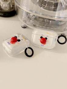 Ốp tai nghe chống rơi hình mặt hề mũi đỏ 3D trong suốt, tương thích với tai nghe Bluetooth Apple 1/2/3/4, Pro/Pro2/Pro3. - Nhiều màu - Xem 4
