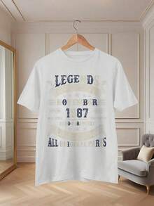 Regalos para el 38º cumpleaños de hombres de 38 años, Camiseta con estampado gráfico de noviembre de 1987, Camisetas para mujer, Ropa de modablusas para mujer>ropa - Blanco - Ver 5