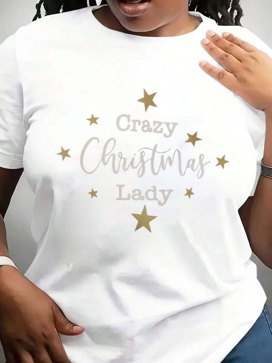 Suave, transpirable y ligera para comodidad durante todo el día. Camiseta de Navidad divertida para mujer, camiseta de Navidad personalizada para ella, suéter navideño, camiseta navideña, suéter navideño, sudadera navideña. Cuello redondo clásico con un corte relajado que favorece todas las formas del cuerpo y es fácil de combinar con jeans, pantalones cortos y leggings. - Blanco - Ver 1