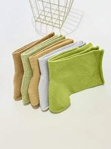 1/6/10 Pairs Random Women Socks, Solid Color Cuffed Design With Metallic Glitter, Sexy Mid-Calf Socks, Suitable For All Seasons - Multicolor - View 6
