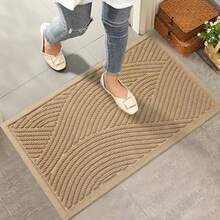HIYARD - Tapete resistente para puerta delantera absorbente y resistente a la suciedad resistente a las manchas y a la decoloración antideslizante de perfil bajo para entrada 29 x 17 color beige   3689587 - Beis - Ver 8