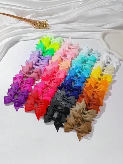 6/20/40/60 piezas Clips para el cabello con lazos 3D de colores del arcoíris, accesorios para el cabello sin costuras para niñas, adecuados para uso diario, fiestas, sesiones de fotos