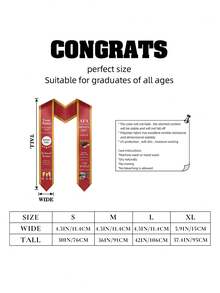 Custom Graduation Sash With Dean's List, School Logo, Photo, Personalized Name & Major, 2026 Honors Graduation With Gold Trim, Multi-Color Graduation Shawl As A Keepsake Gift - Multicolor - View 2