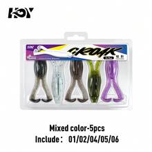KINGDOM 5PCS/Package Frog Shadow Floating Soft Lure 90mm 6.2g, TPE Material Tear-Resistance, Design Low Center Of Gravity, Slow Retrieval, Salt Impregnated On Belly, Suitable For Bass Snakehead Pike - Multicolor - View 7