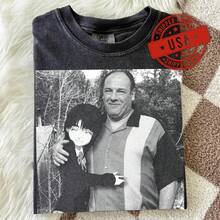 Tony Soprano X Serial Experiments Lain Mashup T-Shirt _ Meme Tee _ ComfortColors Shirt - Black - View 1
