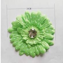 Kẹp tóc hình hoa cúc và hoa hướng dương 10cm - màu xanh lá - Xem 2