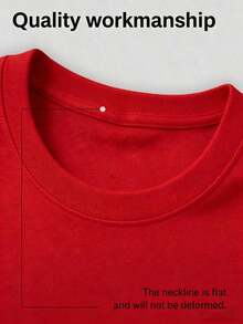 1 Piece Of Short Sleeve Round Neck T-Shirt, Vintage Bull Skull Print Western Cowboy Style, Plus Size, Should Have Come With A Warning, 100% Cotton, Summer Clothes, Women's Tops, Casual And Comfortable, Fashionable T-Shirt, Unisex, Soft. - 紅色 - 查看 5