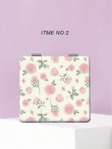 Vintage Blume Muster tragbarer Make-up Spiegel, französischer Landhausstil botanisches Muster PU Leder Reise Kosmetikspiegel, Brautjungferngeschenk, Brautparty Gastgeschenk, Damen Taschenspiegel, Hochzeitsfeier, Geburtstag, Valentinstag, Weihnachten, Jahrestag Geschenk für sie - Verschiedenfarbig - Übersicht 17
