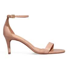 Sandália Feminina Salto Médio Fino Elegante Moda Santa Lolla - Bege - Visão 2