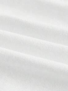 Top de tirantes casual con cuello de halter y pliegues con estampado de letras para mujer - Blanco - Ver 4