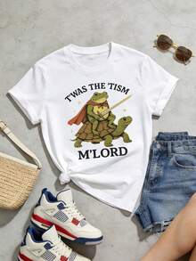 Camiseta de manga corta con cuello redondo suave y casual de verano para mujer, tops para salir, algodón, vintage, estilo callejero europeo y americano, casual deportivo, estilo unisex, estilo casual urbano, tops bonitos, Gen Z, curvy, ropa Y2K, camisetas divertidas, tops para damas, conjuntos de vacaciones para mujer, top lindo, camiseta gráfica, conjuntos de primavera, camisetas holgadas, ropa de calle retro, estilo de los 90, estilo de los 2000, subcultura, top negro, tops blancos, atuendo de fiesta de los 90. Negro - Blanco - Ver 4