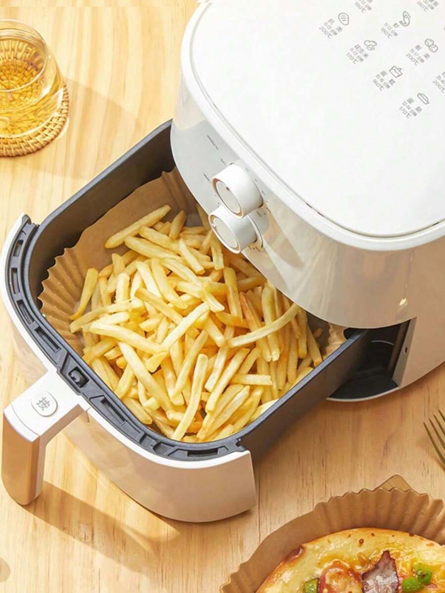 Value Pack 100pcs Non-Stick Air Fryer Lining-Square Circular Paper Lining For Baking, Baking And Microwave Cooking-Easy To Clean And Healthier Cooking For Shops Eid Al-Adha Mubarak - Multicolor - View 1