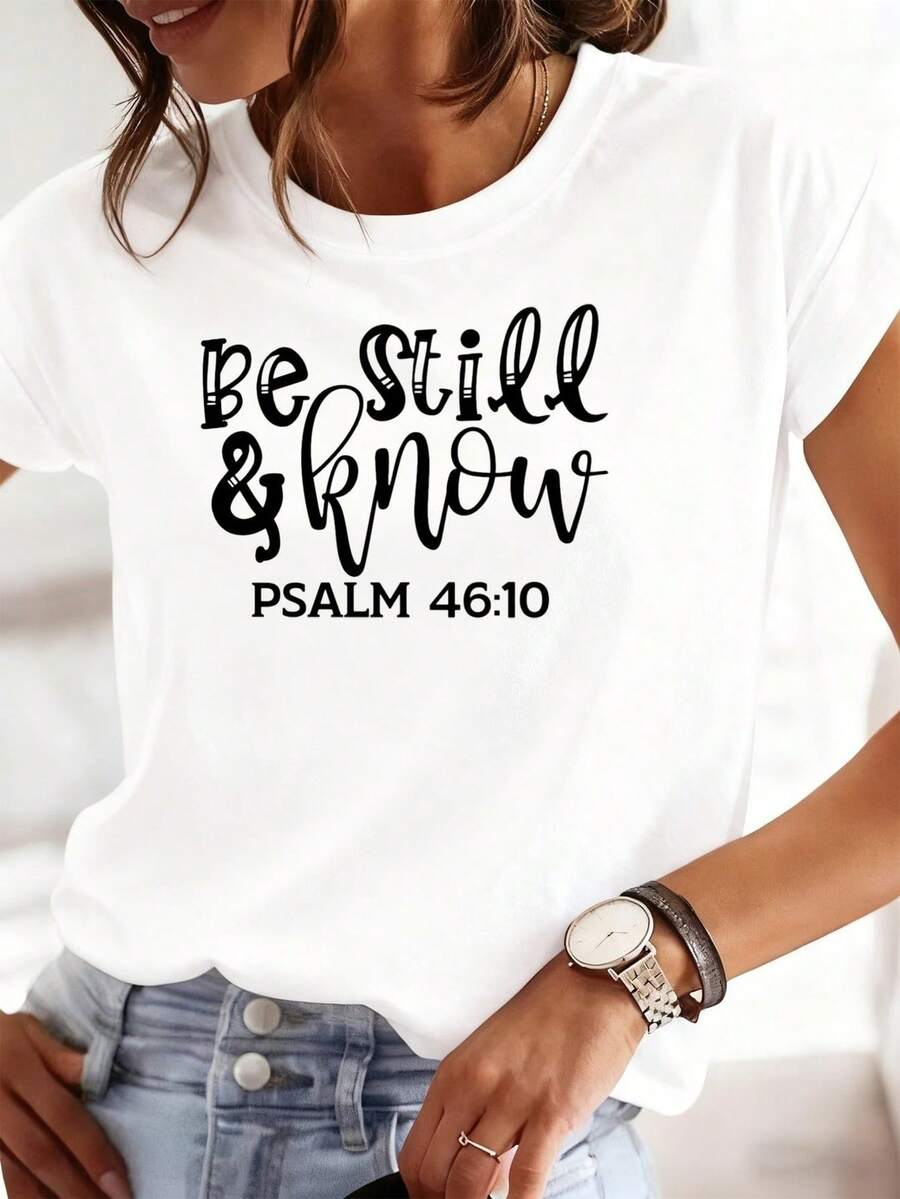 Camiseta de cuello redondo para mujer "Quietly Meditating" 100% algodón. Blanca, casual y elegante, divertida y moderna, camiseta genial y juguetona. Corte regular, adecuada para uso casual - Blanco - Ver 1