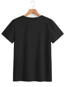 Vintage Graphic Casual T-Shirts for Women in Spring and Summer - Negro - Ver 2