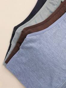 4 buah Bra Olahraga Tanpa Jahitan dengan Desain Silang dan Lubang-Lubang, Bra Pendek Elastis dengan Resleting Depan untuk Wanita - MultiWarna - View 10