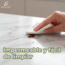 Papel Adhesivo de Mármol Brillo Alto Para Cocina Mesa - Blanco - Ver 5