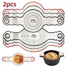 2pcs Silicone Baking Mat Set, Non-Stick Bread Baking Liner With Handles, Reusable Heat Resistant Bread Lifting Strap, Suitable For Dutch Oven, Dough Transfer, Baking, Steaming, Oven - View 13
