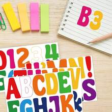 1 Set Large Letter Stickers, Number Stickers, Vinyl Self-Adhesive Stickers For Bulletin Boards, Mailboxes, Crafts, Classrooms, Home Party Decorations - Multicolor - View 9