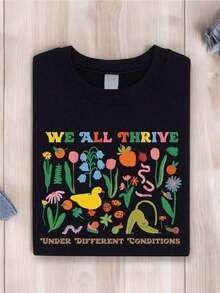 We All Thrive Under Different Conditions, Neurodivergent T-Shirt, Teacher Gift, Autism Awareness T-Shirt, Special Education Teacher EW-306 - 黑色 - 查看 4