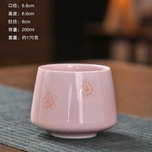 200毫升/7盎司陶瓷杯，饰有可爱的樱花图案，有粉色、绿色和米色可选，适用于公寓、咖啡馆、咖啡店、咖啡吧等场所，可用作陶瓷水杯、冰咖啡杯，可爱小物，伴娘礼物，女士礼物，厨房用品，男士礼物，不带盖隔夜燕麦罐，咖啡杯，新娘礼物，乔迁礼物，伴娘礼物，浓缩咖啡杯 - 彩色 - 查看 19