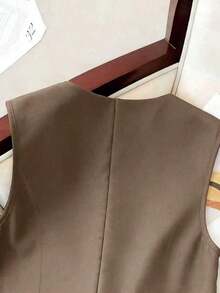 Camiseta sin mangas casual para mujer de talla grande, adecuada para fiestas, reuniones, calle, estilo chino, resort, Día de San Patricio, Pascua, Día de San Valentín, Acción de Gracias, Navidad, cómoda, versátil, estilizadora, primavera/verano, Dí - Marrón - Ver 3
