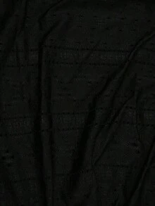 Camiseta casual de mujer de manga corta, cuello en V, fruncida y ajustada de unicolor - Negro 2 - Ver 7