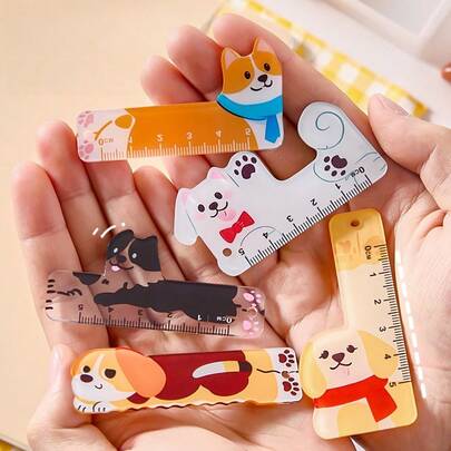 Bộ 5/10/20/30 chiếc thước kẻ hình động vật hoạt hình, thước thẳng vẽ acrylic 5cm sáng tạo, thước nhỏ xinh xắn dùng làm văn phòng phẩm, quà tặng nhỏ.