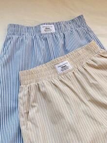 2 piezas Nuevos pantalones anchos de mujer en negro y estampado de leopardo - Multicolor 8 - Ver 4