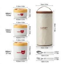 1pc/Set Portable 304 Stainless Steel Lunch Box, Bento Box With Handle, Leak Proof Fruit Salad Food Storage Container, Dishwasher & Microwave Allowable,Suitable For Student And Adult Use In Home, School, Office, Picnic, Travel, Back To School - Multicolor - View 23