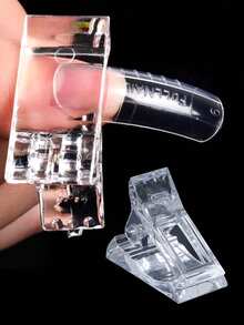 5/10pcs Clear Plastic Nail Fixing Clips – Portable Fingernail Holders For Acrylic Gel Extensions & Nail Art Manicure Salon & Home DIY Gel Nail Care Accessories - Clear - View 4