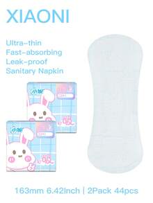 XIAONI 163mm Toallas sanitarias ultra delgadas para uso diario de mujeres, almohadillas sanitarias mini sin fragancia y amigables con la piel, suaves y transpirables, empacadas individualmente en paquetes pequeños, forros sanitarios cómodos y ajustados, 22/44/88 piezas - Ver 13