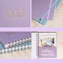 1pc Annual Planner Notebook | Spiral Binding Design | Schedule Management / Habit Tracker / Record Multi-Functional Notebook, 2026 Jan-Dec Weekly Monthly Planner, Leather Spiral Bound Office Diary Calendar Memo Pad Student Writing Notepad - Multicolor - View 13