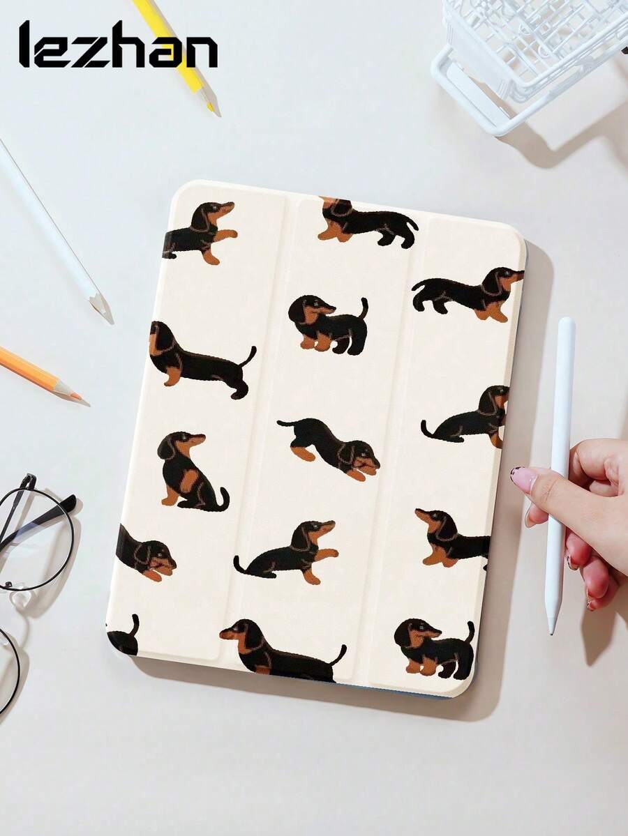 Dog 1 件可爱小狗设计平板电脑保护壳，兼容 iPad 10.2 英寸、iPad Pro 11 2021/2020/10th Gen、iPad Mini 4/5/6、Galaxy Tab A8 10.5 英寸 2022、Matepad 10.4/Tab，带铅笔槽，防摔，平板电脑支架保护壳