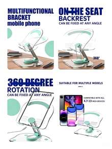 New Arrival Acrylic Tablet Stand Holder, Compatible With 4.7-13 Inch Devices, Rotatable & Foldable Desktop Slouchy Bracket, Non-Slip Multi-Functional Stand - Transparent White - View 7