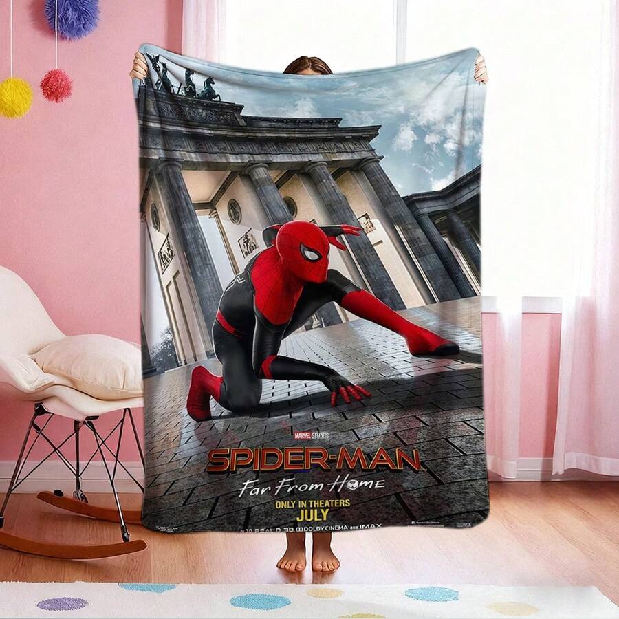 Manta estampada de 1 piezas con personajes de dibujos animados, manta estampada de películas de superhéroes, manta decorativa estilo retro de dibujos animados, manta estampada con personajes de dibujos animados, manta universal para siestas para todas las estaciones, manta decorativa para el hogar con personajes, regalo moderno y elegante, ideal para el hogar, dormitorio, cama, sofá, oficina, para la hora del almuerzo o como manta de picnic. - Multicolor - Ver 1