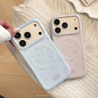 Ốp lưng điện thoại từ tính Kavenfort họa tiết hoa, phù hợp với 17 Pro Max, ốp điện thoại Apple 16, ốp lưng 17 Niche kiểu INS, ốp lưng 15 Soft Film sáng tạo, họa tiết hình học, tươi mới, Niche, kiểu INS.