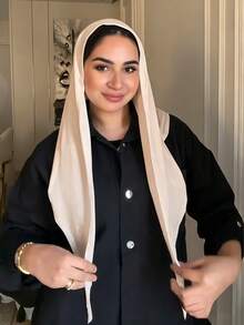 1pc Instant Triangle Hijab, All-In-One Tie-Up Design, Quick Wrap Without Slipping, No Undercap Needed, Suitable For Daily Wear, Prayer, And Outings - Instant Triangle Hijab - View 19