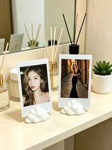 1/5pcs Cute Cloud-Shaped Photo Frame Stands,Photo Display,Plastic Picture Frame For Rooms, Office, Cute Desk Organizer Suitable For Photos, Cards, Post-Its - Multicolor - View 1