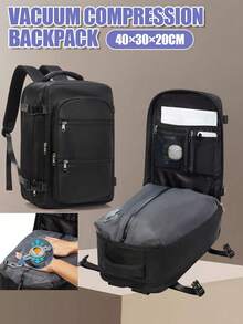 Ba lô du lịch nén chân không dung tích lớn unisex, ba lô leo núi bằng nylon chống thấm nước đạt tiêu chuẩn hàng không, ba lô túi khí nén chân không di động, vật dụng thiết yếu cho du lịch ngoài trời. - Nhiều màu - Xem 11