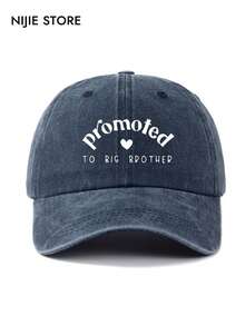 Vintage Washed Baseball Cap - Printed With "Promoted To Big Brother" | Adjustable Casual Hat, Suitable For Family And Streetwear Style,Holiday,Festival - C - View 9