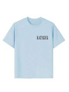 Camiseta de manga corta con estampado divertido y cuello redondo para chicas adolescentes, top de verano. - Verde militar - Ver 7