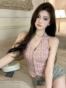 Short Party Dress For Women, Strapless High-Waisted Design, Sweetheart Neckline With Side Slit, Available In Black, Beige And Olive Green, Stretch Knit Fabric, Elegant Casual Style Ideal For Parties And Special Occasions. - 粉色 - 查看 6