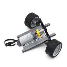 MOC-sistema de dirección de suspensión delantera para coche, bloques de construcción compatibles con funciones eléctricas, servomotor, ruedas, Juguetes - Sistema de transmisión frontal - Ver 1