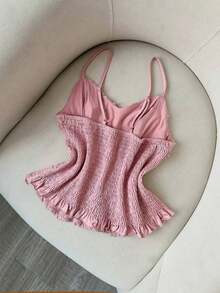 Camiseta de mujer con bordado de rosas 3D, floral y romántica, versátil - Rosa - Ver 2